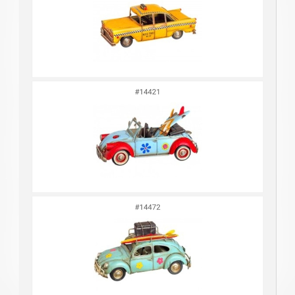 Vintage Style VW Beetle Red and Blue Tin - From The UK